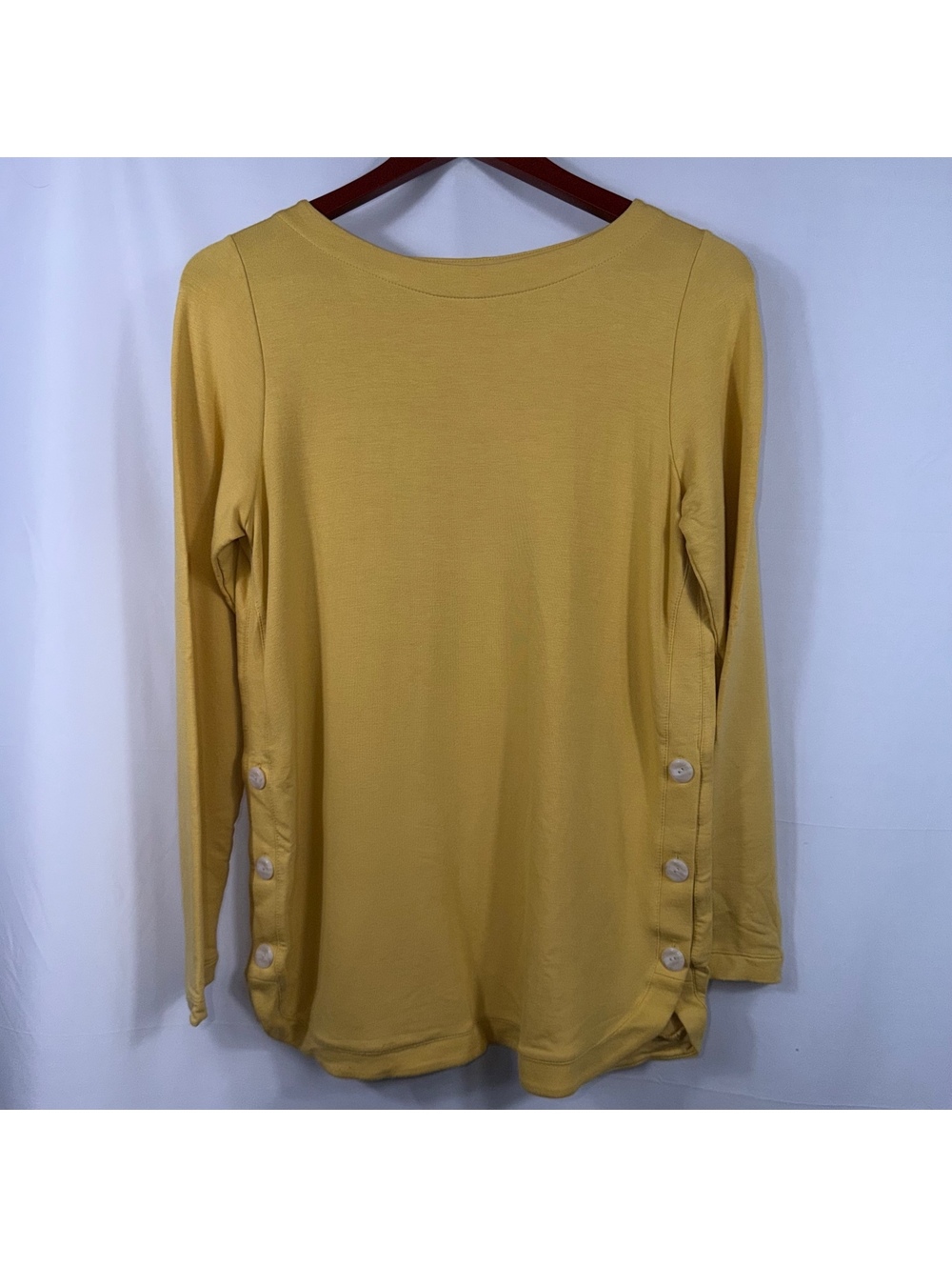 J.Jill XS Mustard Yellow Button Side Tunic Top